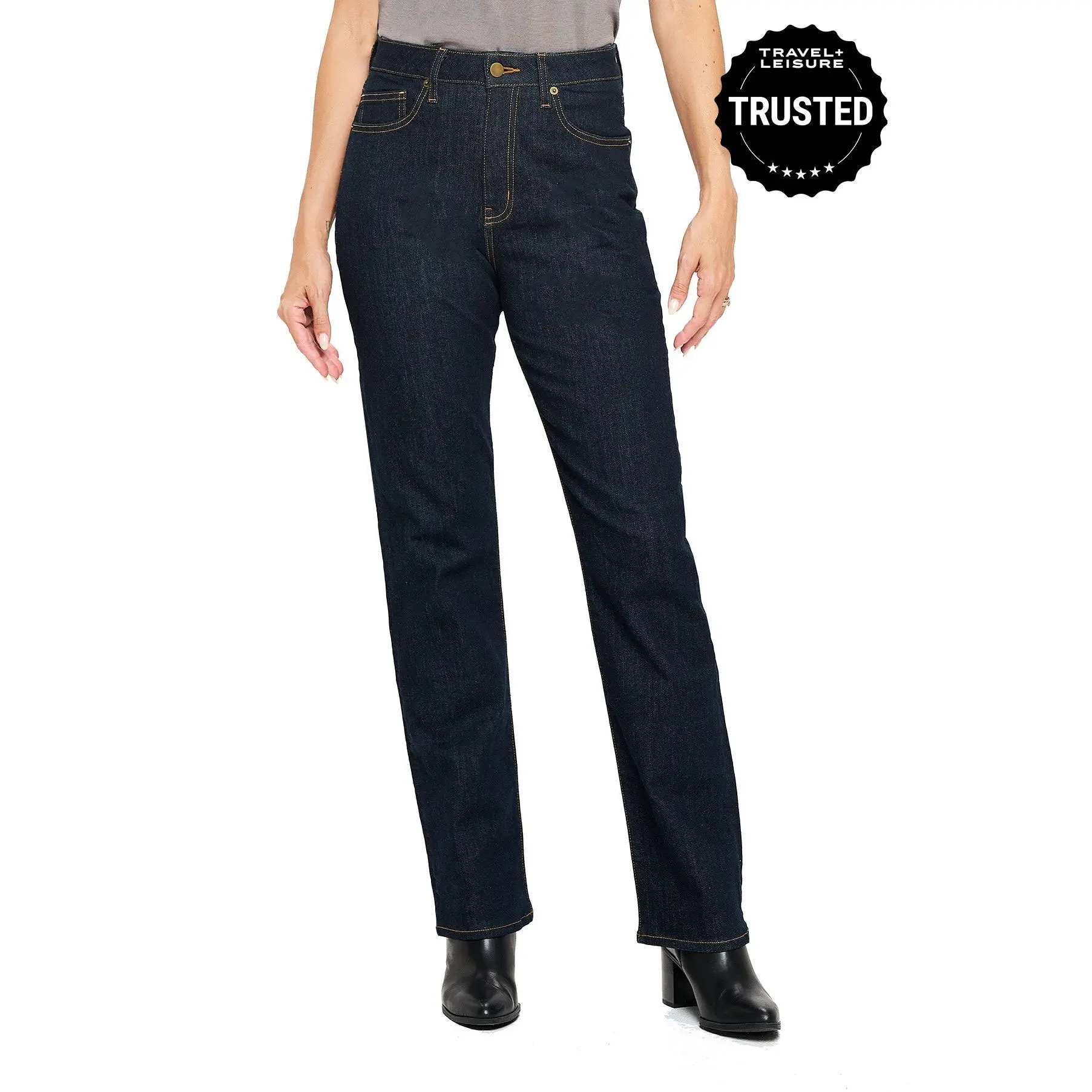 Aviator Women's Relaxed Best Travel Jeans | Premium Dark Indigo Denim