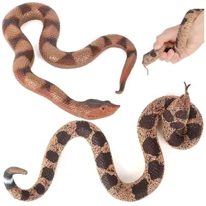Fake Snake, 2 Pcs Rubber Snake Toys Realistic Keep Birds Away, Plastic Fake Rattlesnake Garden Pranks for Adults, Halloween Prop, April Fools'Day, Party Favors