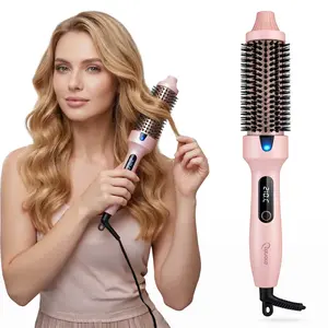 Cotsoco Ionic Thermal Brush, 1.5inch Negative Ion Heated Styling Brush, Thermal Ion Hair Styling Comb with 6 Temperature Settings, Auto Power Off, Christmas Gift for Women
