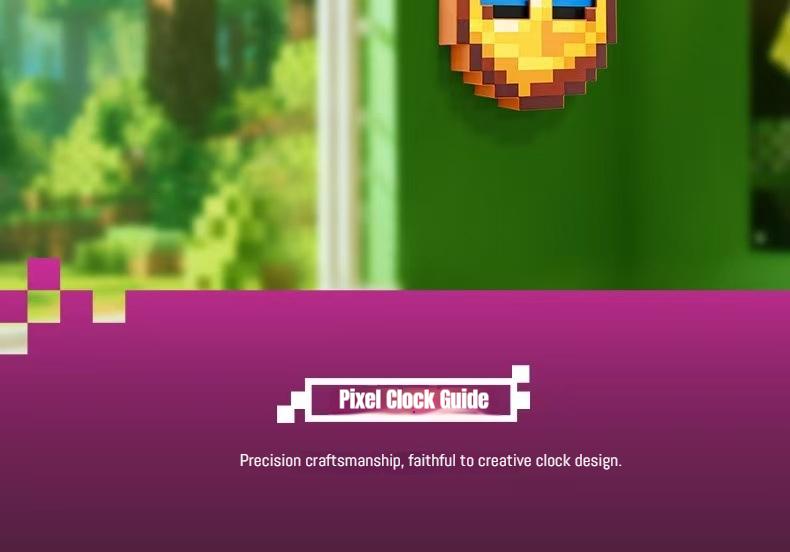 DIYCOM Retro Pixel Wall Clock Auto Switching Day Night Display Hanging Alarm for Bedroom Gamer Room Christmas Gift