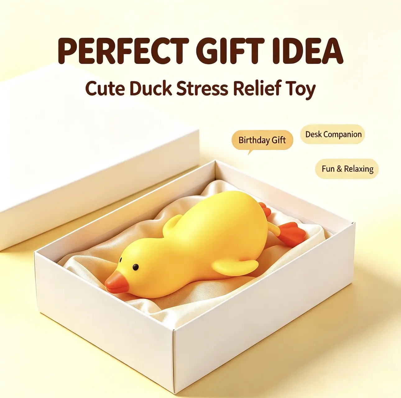13 Inches Yellow Duck Squishy Fidget Toy, first grade stress relieverfidget tradings, fast rising squishy, squishy toys popping, duck squishy, anxiety relief sensory, soft squeeze stress relief toy; gifts for adults, party favors and desk decorations Cute