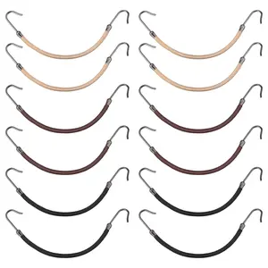 15 Pieces Elastic Hook Hair Tie Styling Ponytail Holder Hooks Hair Cord for Curly Hair Long Hair (Black, Brown and Blonde)