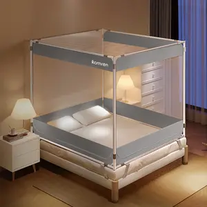 Minimalist Solid Color pattern Mosquito Net, Freestanding Square Frame, 360 ° Breathable protection, quick and easy installation, easy to disassemble for storage, available in multiple sizes, suitable for home, bedroom, and outdoor use.