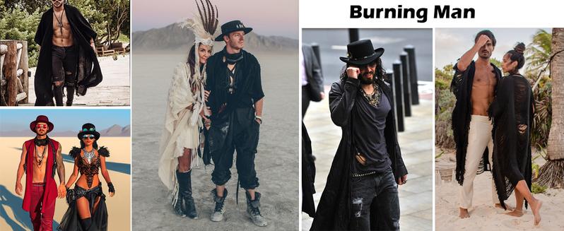 COOFANDY Fall Outfits Men's Black Long Hooded Cardigan Ruffle Shawl Collar Open Front Lightweight Drape Cape with Side Pockets Casual Elastic Workwear 3/4 Length