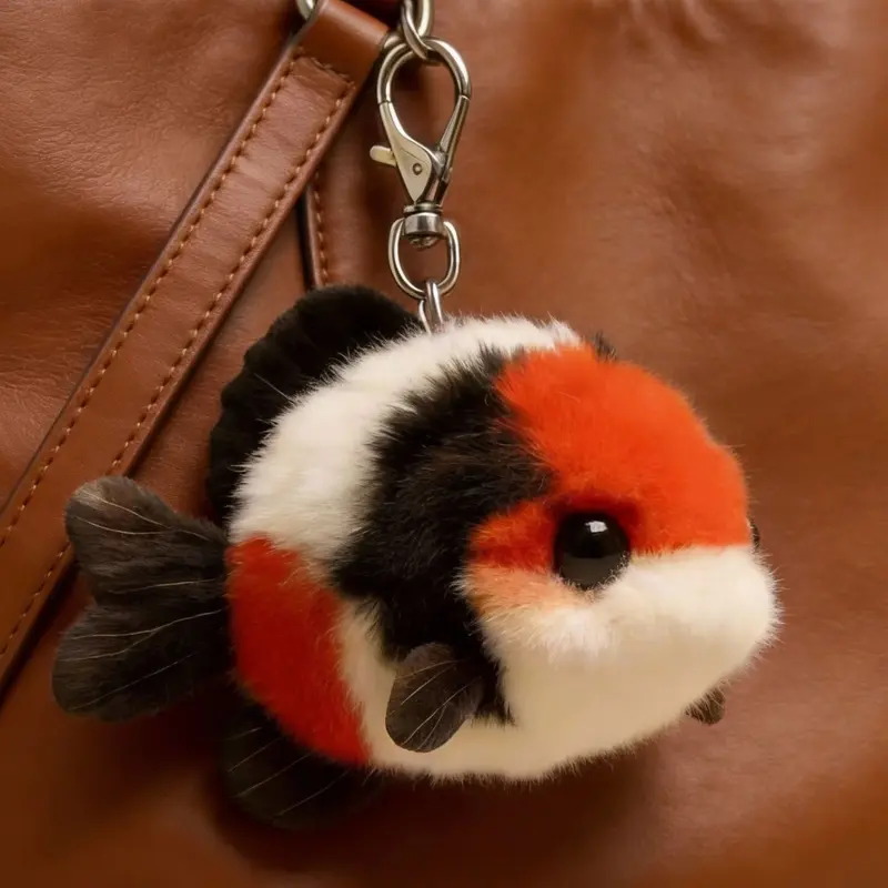 New Good Luck Koi Fish Keychain Gift for Friends, Cute Plush Couple Hanging Ornament, Lucky Carp Backpack Decoration, Keychain Kawaii, Charms, Keychain For Bags, Cute Keychain Accessory, All Seasons