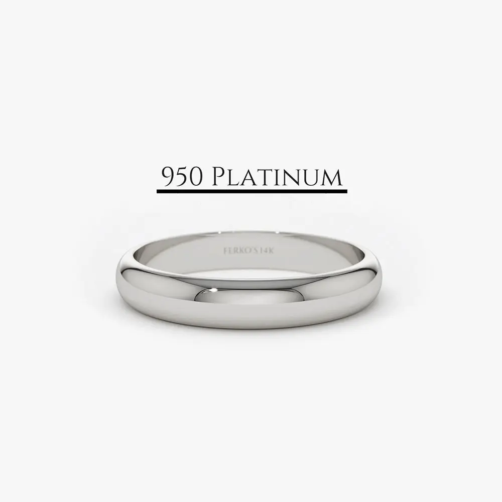Platinum 3MM Dome Wedding Band