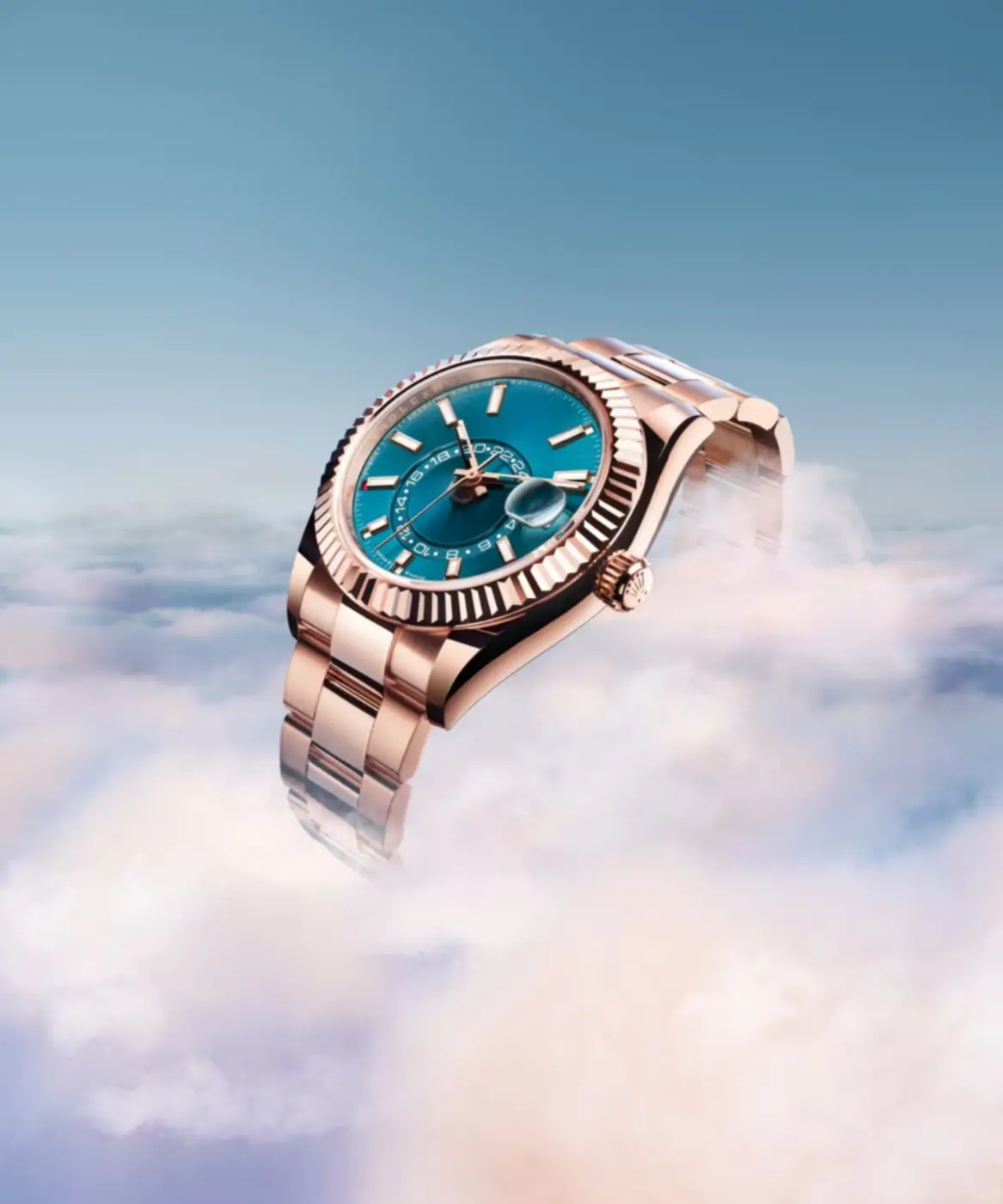 Luxury Fashionable Stylish Automatic Mechanical Men's Watch (SkyDW3113R) - 42mm Bold Fluted Bezel, 904L Stainless Steel, Sapphire Glass, 100m Waterproof, Luminous, Calendar, Secure Fold Clasp