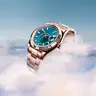 Luxury Automatic Movement Fashion Watch for Men (SkyDW3113R) - 42mm Round, Heavy Feel, 904L Stainless Steel, Fluted Bezel, Sapphire Tough Glass, 100m Waterproof, Luminous Markers, Calendar, Secure Fold Clasp, Matte Dial, Silver/Black Wristwatch