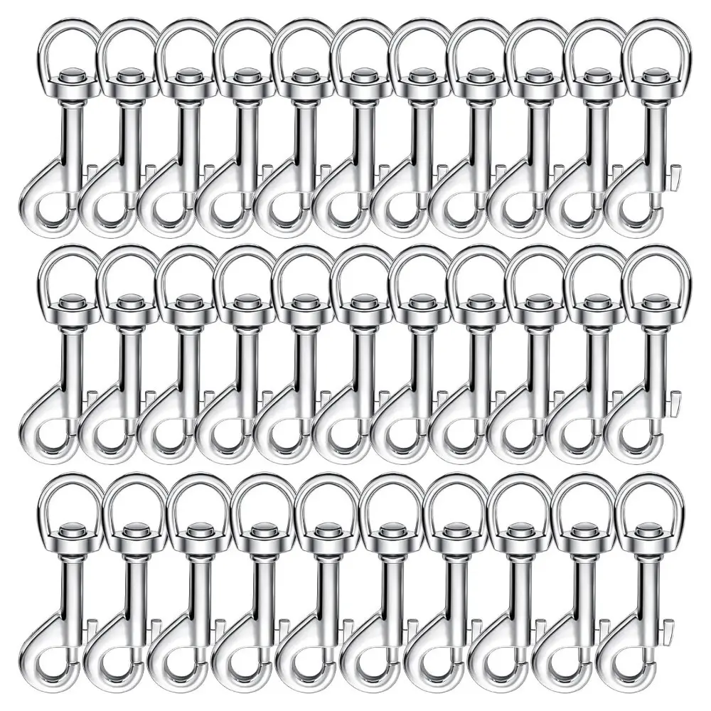 32 pcs Swivel Snap Hooks for Dog Leash 2.76 Inch Heavy Duty Flag Hooks Clasp for Linking Pet Leash Multipurpose Single Ended Clip Hooks for Keychain, Camera Strap