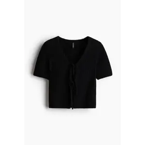 H&M Tie-detail rib-knit top