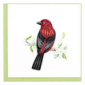 Quilled Scarlet Tanager Greeting Card