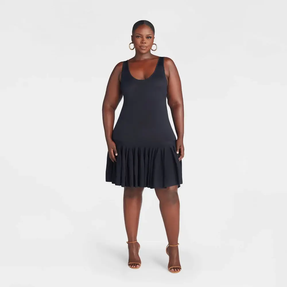 KBB by KAHLANA Women's Mini 'The Knit Slip Dress' - Navy Blue 4X