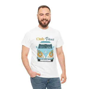 Funny Vintage Travel Van Only Vans Unisex Heavy Cotton Tee Shirt, Retro Van Graphic Tee, Hippie Van T-shirt, Adventure Shirt, Road Trip Tee
