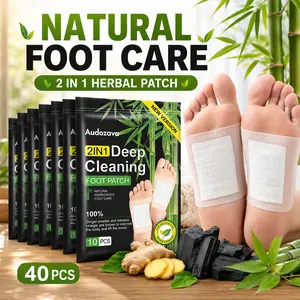 40PCS Natural Ginger & Bamboo Foot Patches, Deep Cleansing Foot Care Pads for Relaxation, Overnight Self-Care Patches
