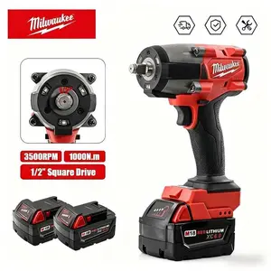 Milwaukee Tools M18 Battery 1000NM Brushless Electric Wrench Cordless 1/2 Inch Impact Wrench for Car & Construction Power Tool