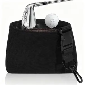 Golf Club Cleaning Bag, Golf Ball Cleaner, Portable Washing Pouch, Compact Cleaning Bag Kit with Detachable Clip, Quick Dirt and Grass Removal