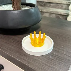 3D Printed Crown Jewelry Tray, Creative Crown Shaped Ring Dish, Eco-Friendly PLA Trinket Plate, Modern Vanity Table Decor Catchall Organizer, Pretty Gift for Girls