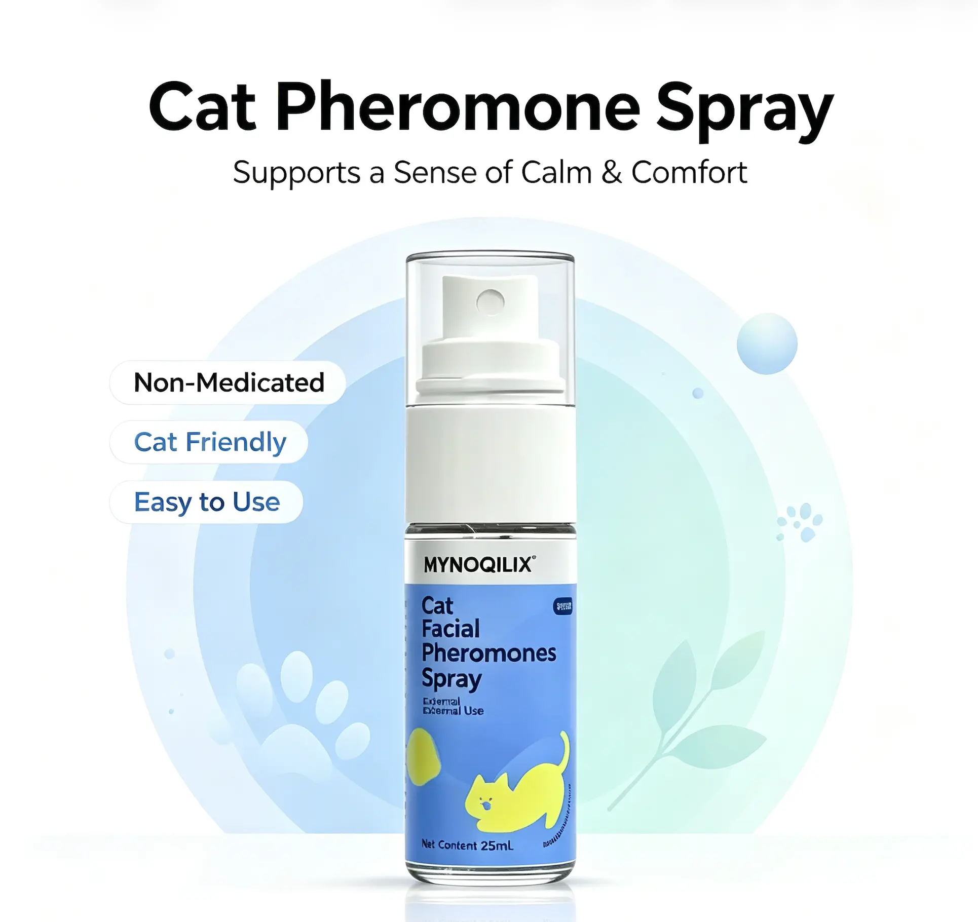 Cat Facial Pheromones Spray for Cats, 25mL, Helps Create A Comforting Ambient Environment for Feline Friends, Ideal for Travel & Household Changes