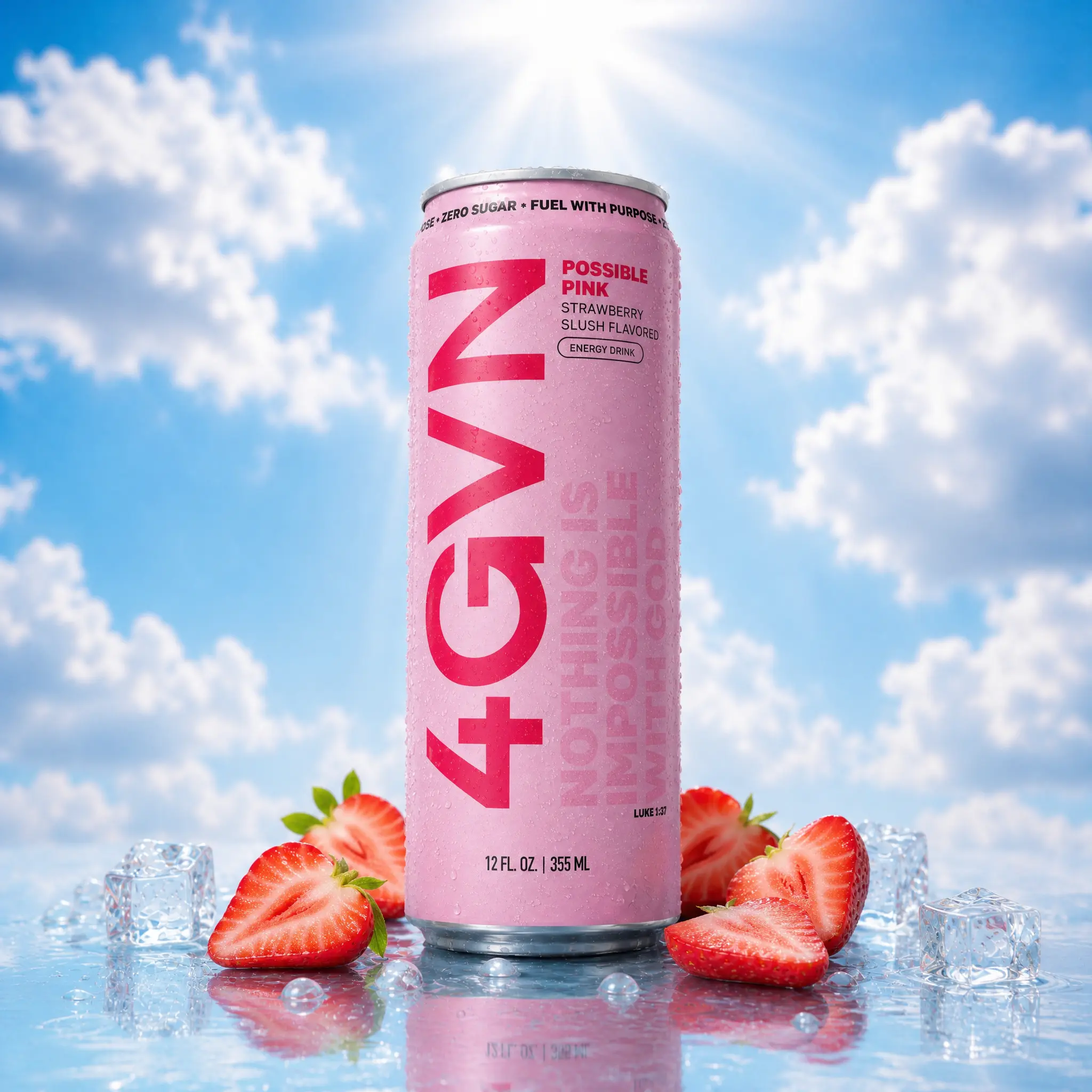 Possible Pink - Strawberry Slush 4GVN Energy Drink | Zero Sugar | 200mg Caffeine