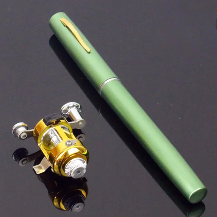 21cm Compact Aluminum Alloy Pen Fishing Rod with ST5-P Reel - 1m Telescopic Fiberglass Pole, Ideal Fishing Gift