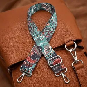 Adjustable Wide Strap Multi-Function Replacement for Canvas Bags & Guitar Belts. Customizable Length, Ethnic Design for Everyday Use, Music Events. Lightweight, Travel-Friendly, Hand-Embroidered Unique Style.
