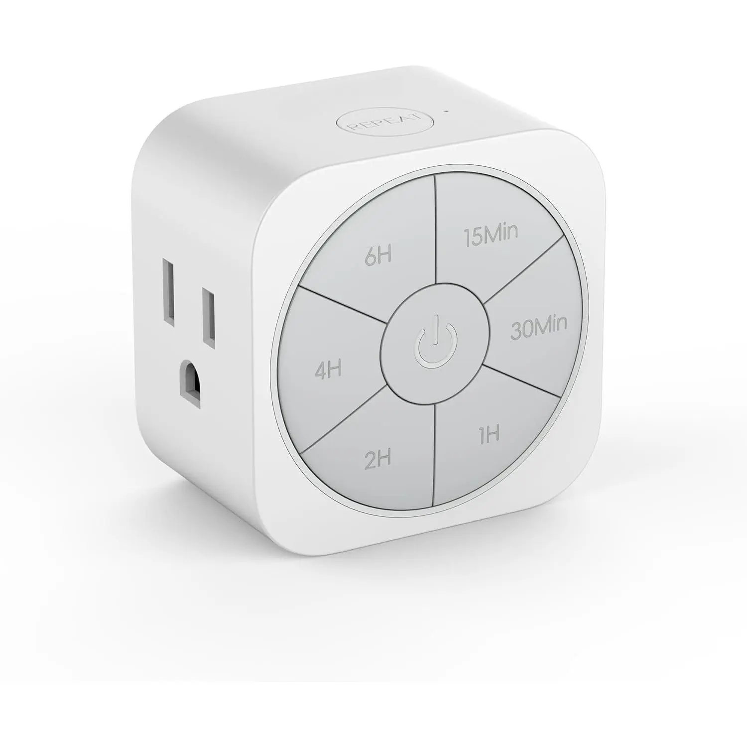 Compact L-PSP001 Indoor Timer Outlet (1 Pack) - 6 Countdown Times, Repeat Mode, Auto Mode, 125V 60Hz, 15A 1875W, 1875W Load, Auto Shut Off Switch for Dorm Room, Home Lights, Iron