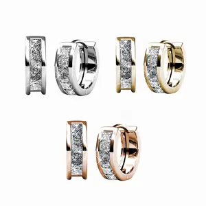 Cate & Chloe Giselle 3-in-1 Hoop Jewelry Set – Hypoallergenic 18k Gold Plated Crystal Hoop Earrings – 3 Pairs with Simulated Diamond Crystals, Each in a Luxury Gift Box – Perfect Stress-Free Gifts