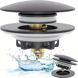 Copper Bathtub Drain Plug with Push-Pull Closure Mechanism, Easy Installation and Cleaning, Fits Bath Tub Replacement Lifts, Bath Tub Accessories