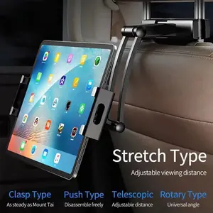 Tablet Holder for Car Headrest, Adjustable Phone Mount for Car Back Seat,Secure and Stable, Suitable for 5-12.9 inches Devices, Adjustable Distance,Viewing Angle,Rotating Screen