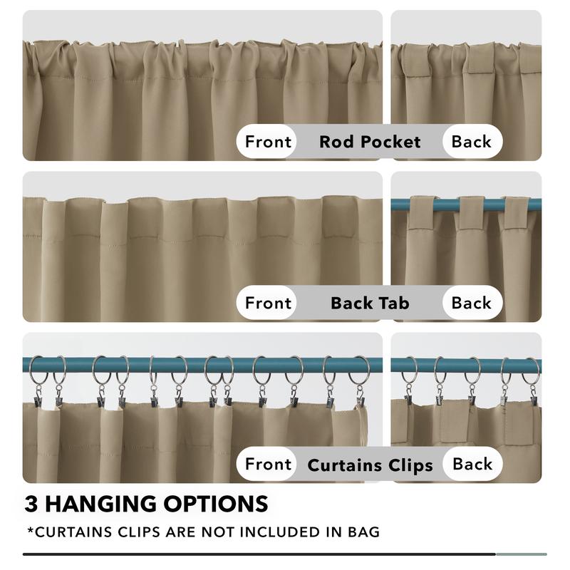 Deconovo 52W Plain Curtains 2 Panels Back Tab and Rod Pocket Thermal Insulated Room Darkening Deconovo 52W Plain Curtains 2 Panels Back Tab and Rod Pocket Thermal Insulated Room Darkening