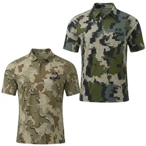Kuiu Vital S1 Polo, Camo Hunting Polo Shirt Men, Outdoor Performance Wear, Lightweight Breathable Tactical Gear, Deer Hunting Outfit, Fishing Outdoor Shirt, Moisture Wicking Quick Dry, Forest Camo Style, Backcountry Hunting Gear