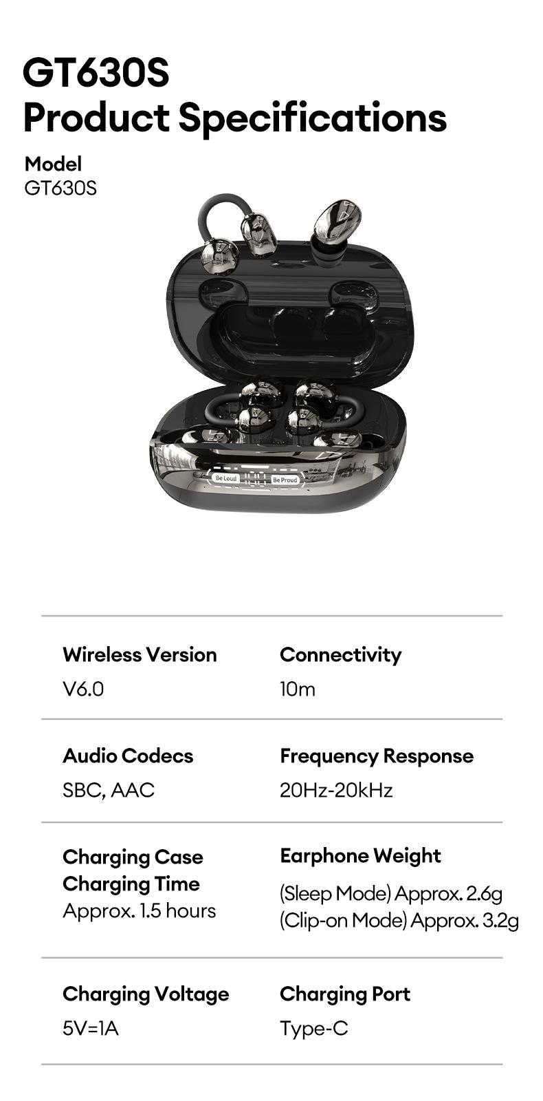 GT699S wireless earbuds set package contents