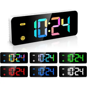 Alarm Clock for Kids - Digital Clock with 7 Color, 4 Dimmable Backlight & 3 Adjustable Volumes, 12/24 Hour, Snooze, Small Clocks for Classroom Bedroom