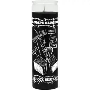 Block Buster Candle (Vela Rompe Bloque Negro)- Black to break and remove evil spirits, Spells, Jinx, Hexes, etc.