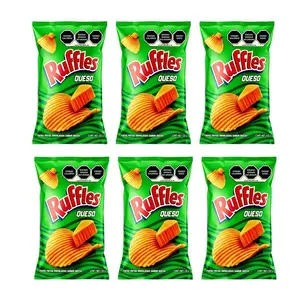 Queso Ruffles, Sabritas Chips, 6 Small Bags - Traditional Mexican Chips, Cheesy, Crunchy Snack Cheese