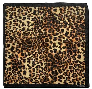 Leopard Print Cotton Bandana – Brown Animal Print Head Scarf, Neck Scarf, Unisex Fashion Accessory