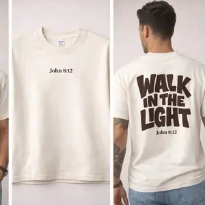 Walk In The Light T-Shirt - John 8:12 Inspirational Design for Men