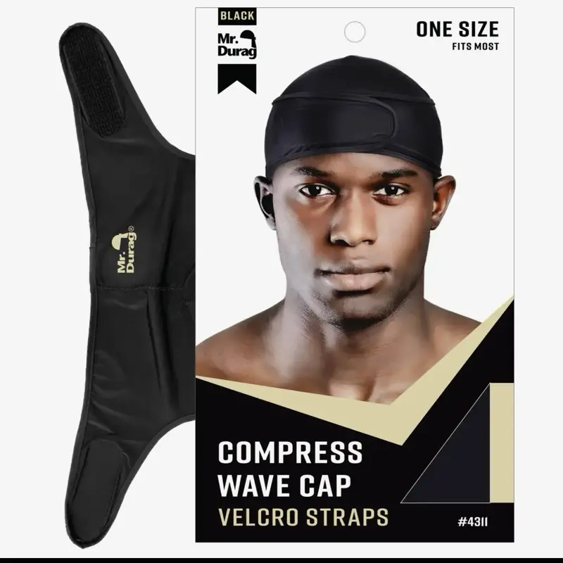 DadBeatz Unisex Velcro Compression Durag Beanie - Adjustable Stylish Head Strap, Stretch Fit Beanie, 360 Wave Training Cap, Breathable No-Tie, 1 Size Fits Most, Daily Wear, Adjustable Stylish Hat, Beanies Hats Beanie Fitted Hat Casual Stretchy Beanie
