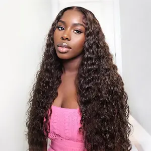 【28inch】ISEE HAIR Wear Go Water Wave Chocolate Brown Color 7*5 Pre-Cut Lace Front & Pre-Plucked Natural Hairline Glueless Human Hair WigVacation Hair #Summervibes#ISEECrochetNewArrivals