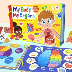 Baby Body Structure Theme Cognitive Busy Book, Durable Waterproof Hardboard Early Learning Book, Parent-Child Interaction & Kindergarten Use, Paper Book, Visual Learning Tools