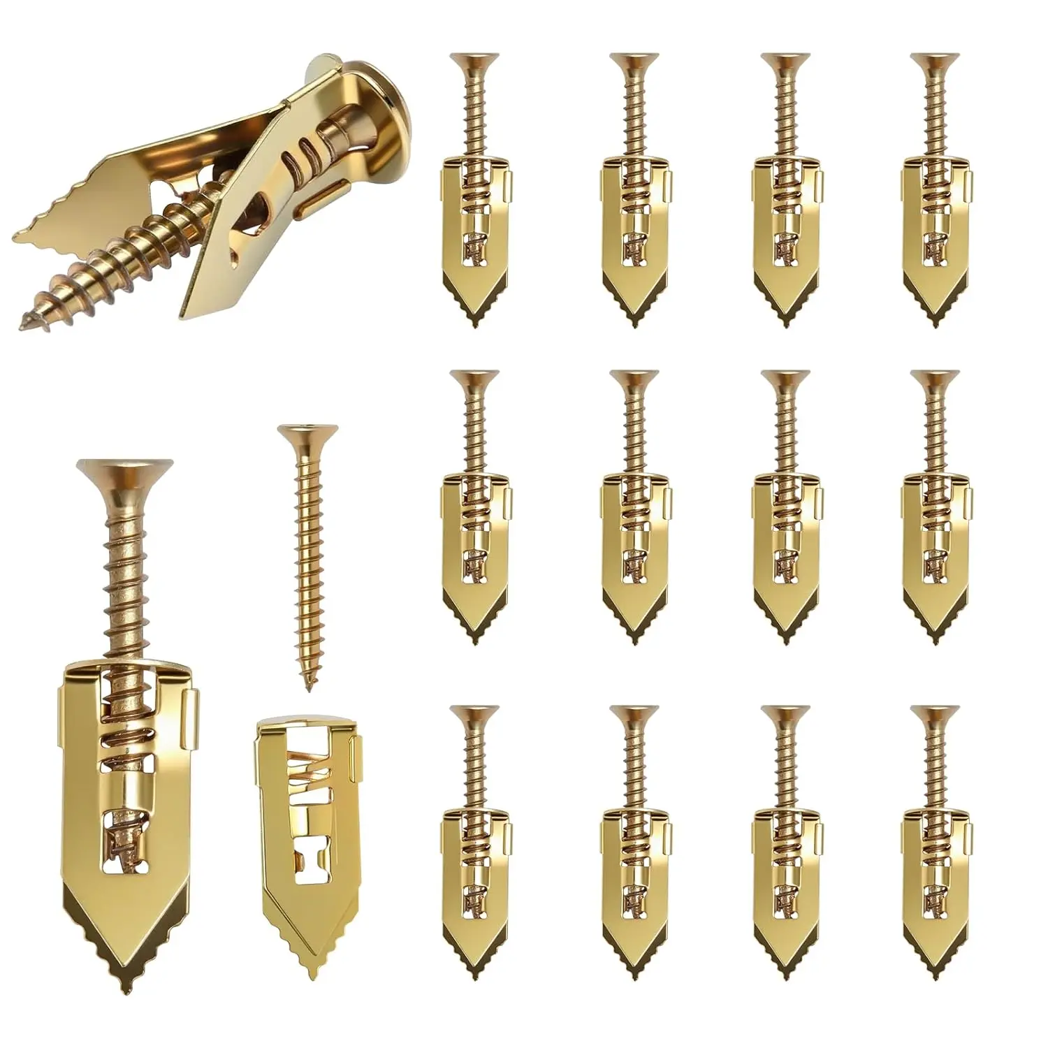 200 Pcs Self-Drilling Drywall Anchors Kit (Includes Screws), Metal Expansion Bolts for Drywall, No Pre-Drilled Holes Needed, 100lbs Weight Capacity, for TVs, Shelves