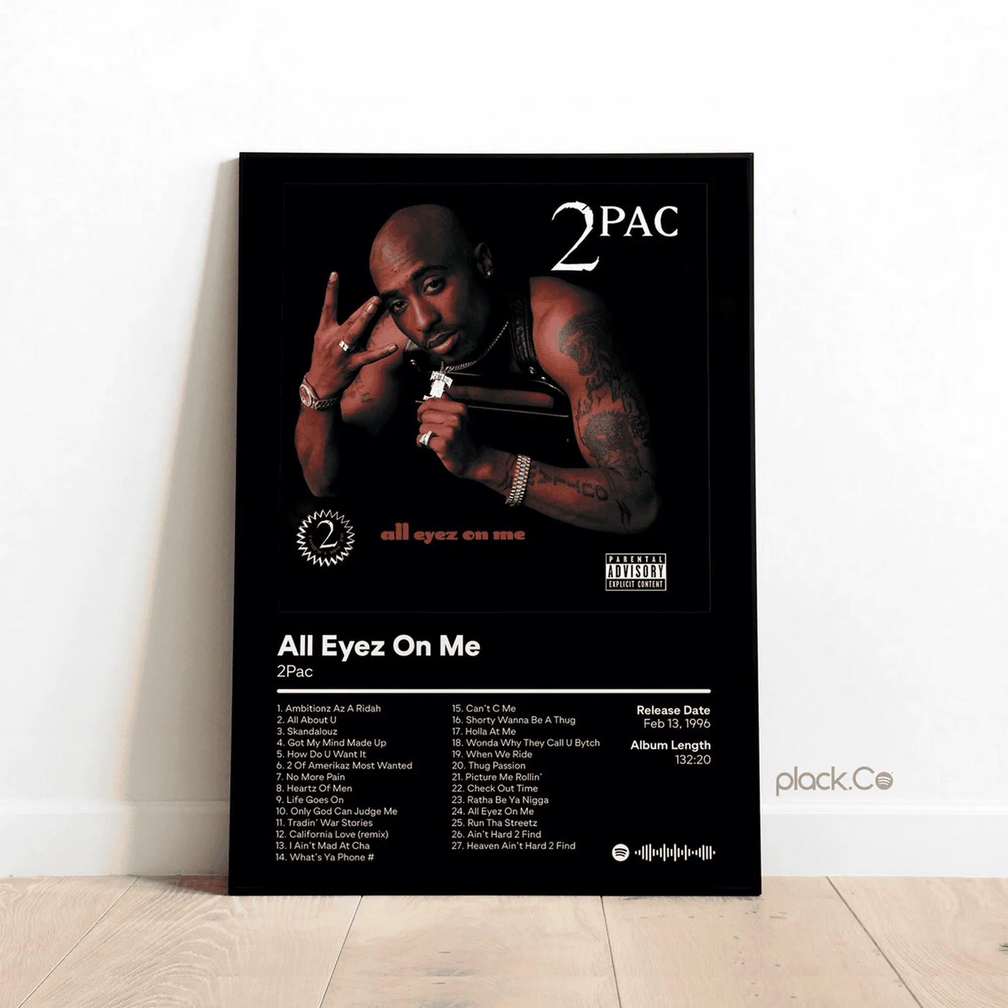 2Pac - All Eyez On Me - Custom Album Poster - Tupac Poster - Custom Album - Hip Hop Album - Album Cover Print - 2pac Album Print - Gift Idea