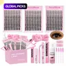 Mixed Length False Eyelash Kit, DIY Manga Eyelash Extensions, 3 Boxes Eyelash Clusters with Bond & Seal Glue, Remover, Tweezers & Wristband, Cluster Eyelash Set, Eye Makeup Tool, Cosmetic Gift for Girls, Cluster False Eyelashes #GLOBAL PICKS