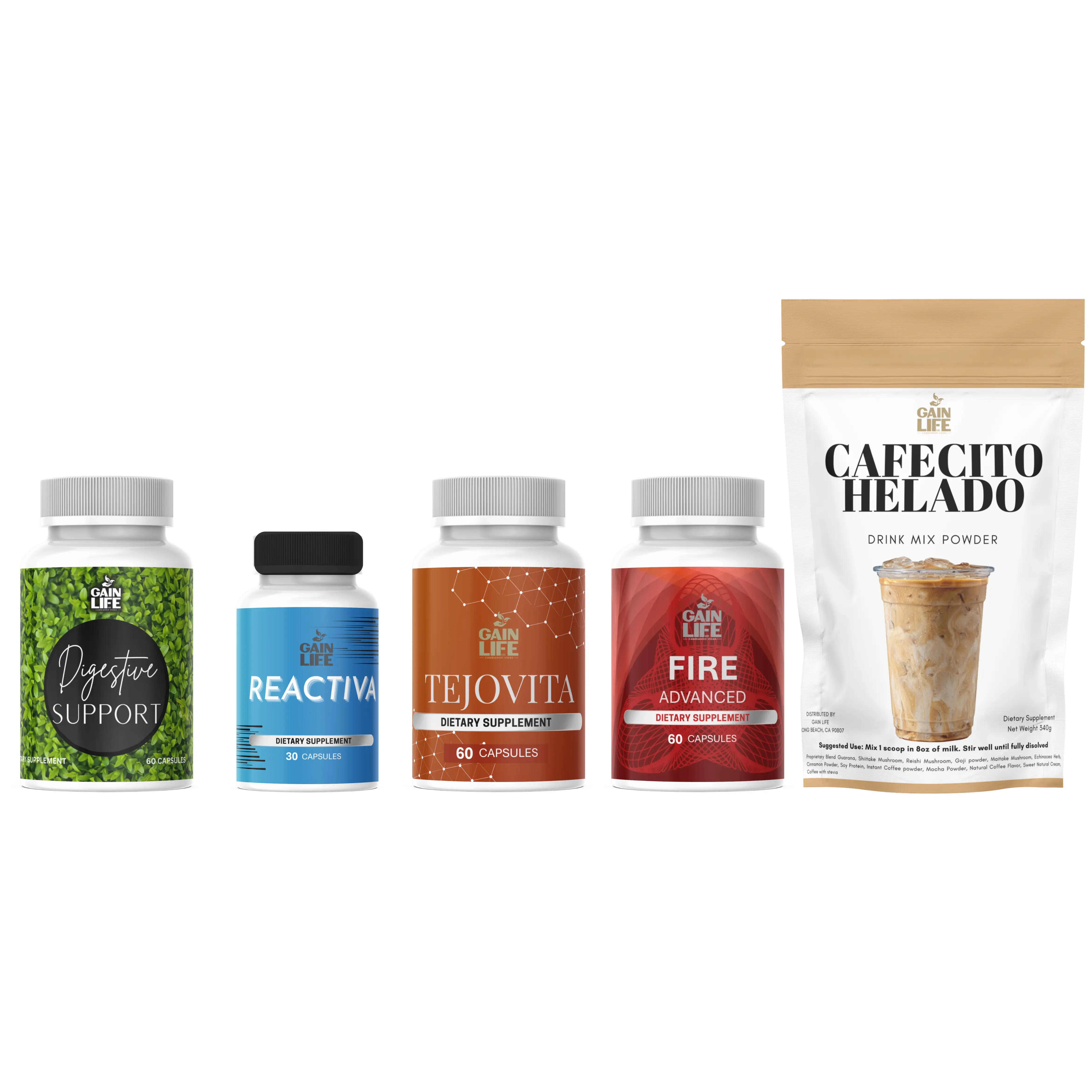 Gain Life Advanced Daily Wellness Cafecito Helado Formula Dietary Supplement with Essential Vitamins for Nutritional Support