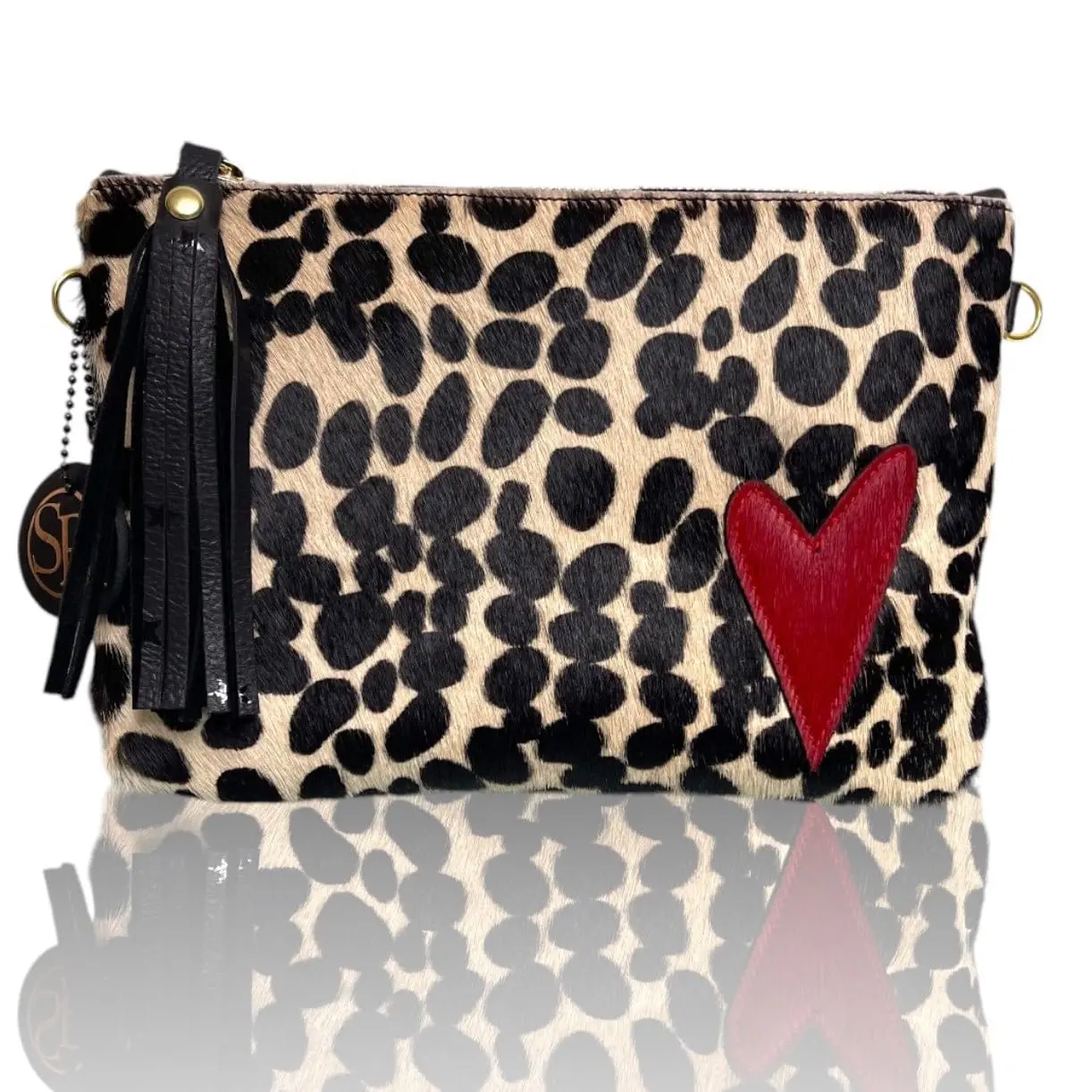 O’Connor Clutch - Cheetah with Red Heart