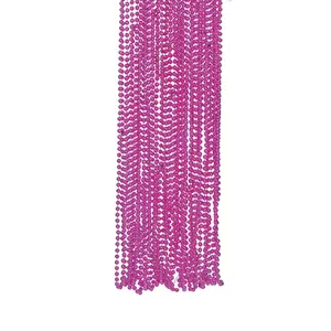 Bulk 48 Pc. Fuchsia Metallic Bead Necklaces