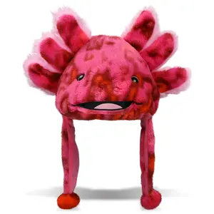 Unisex Casual Super-Soft Plush Hat, Pink Tie-Dye Axolotl Fashion Accessory, Unisex Names