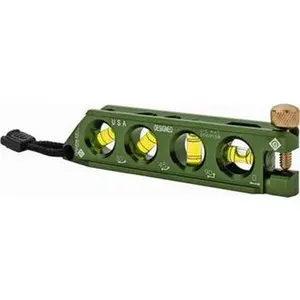 Greenlee Magnetic 5-1/2" Long 4 Vial Torpedo Level Aluminum, Green, 1 0°, 1 30°, 1 45° & 1 90° Vials L77