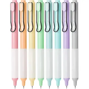 - Retractable Gel s, 8 Pack, Black Ink Gel s, Pastel , Fast Dry Fine Point 0.5mm