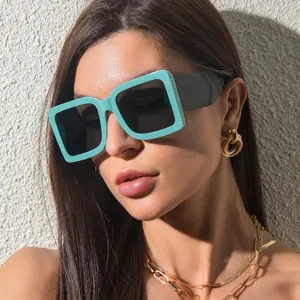 New Men Women Trend Big Frame Square Contrast Color Sunglasses